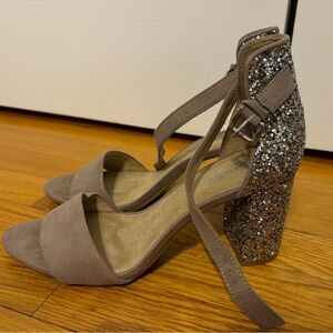 WORN ONCE glitter heels